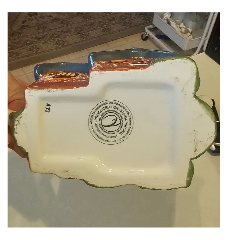Thomas Kinkade Cottage Teapot Ceramic Brick House Designpac Inc Hand Painted